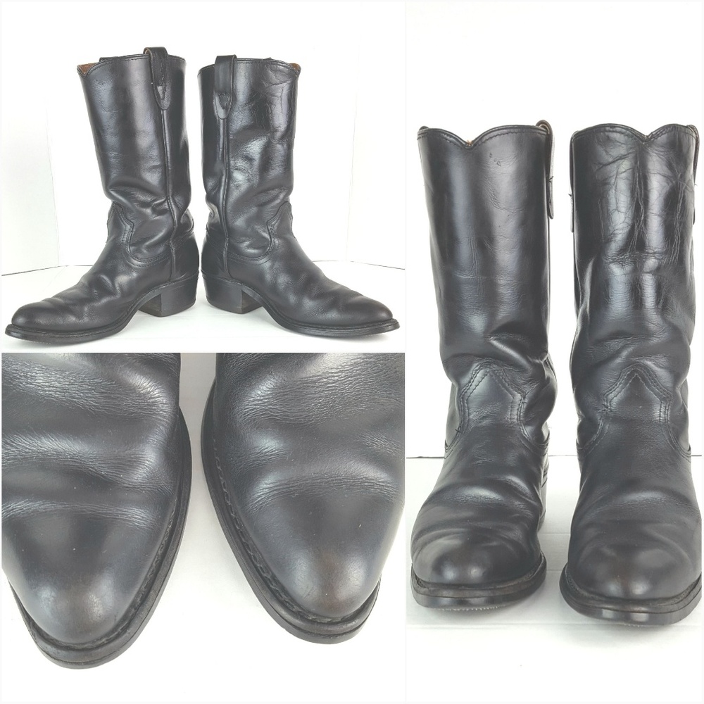 TEXAS|Men's Black Cowboy Western Boots Size 7.5D